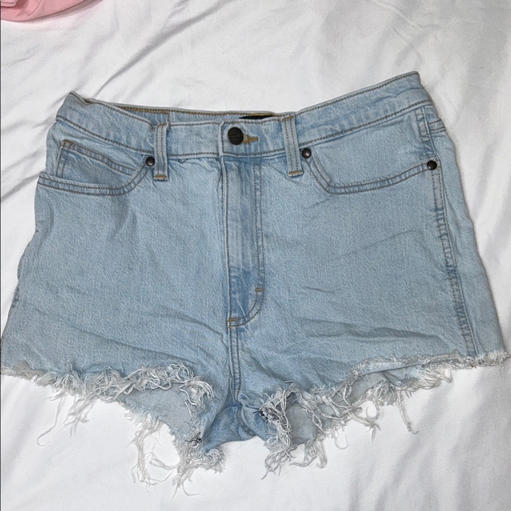 Wrangler Light Blue Distressed Jean Shorts
